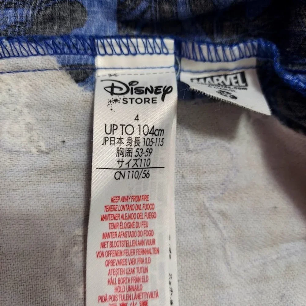 DISNEY STORE MARVEL Boys 4 LONG SLEEVED SHIRT SPIDERMAN Embroidered‎ BLUE Button